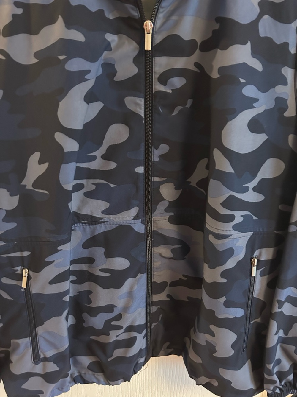 Chico's Blue Camo Full-Zip Utility Jacket - Picture 2 of 6